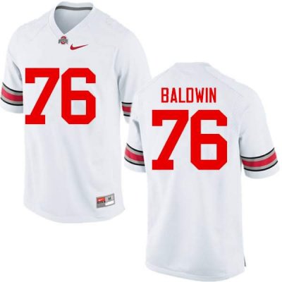 Men's Ohio State Buckeyes #76 Darryl Baldwin White Nike NCAA College Football Jersey Hot FSB8244LP